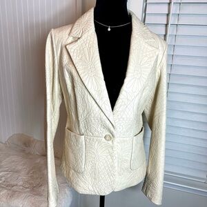 Wilson’s Cream Colored Leather Embroidered Women's Jacket